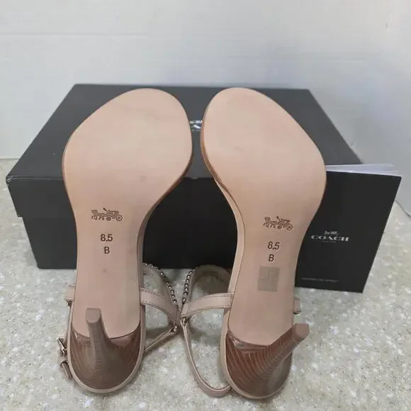 Coach Kalie Soft Shine Calf Heel/Sandal Style No. Q8258 A01146 Women's Sz 8.5M - Picture 9 of 12